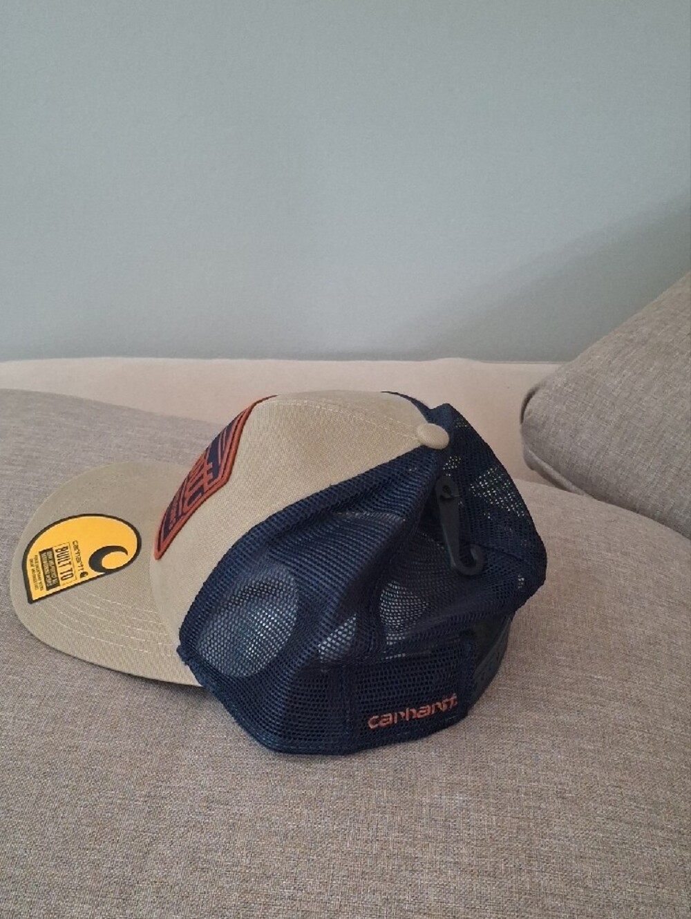 Carhartt Two-Tone Mesh Back Trucker Hat - Khaki & Navy - Picture 4 of 4